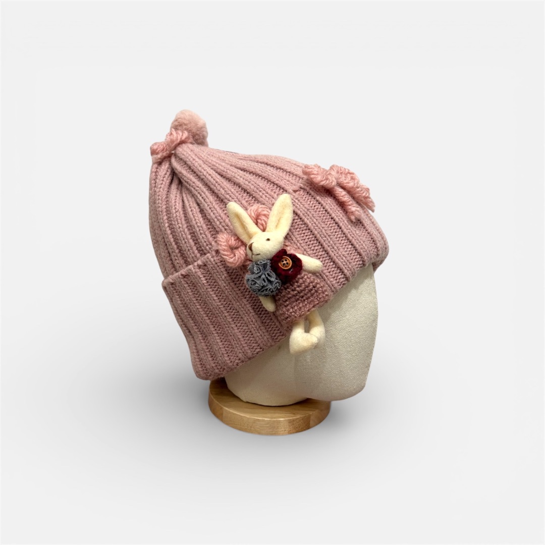 Розовая шапка с ушками Bunny