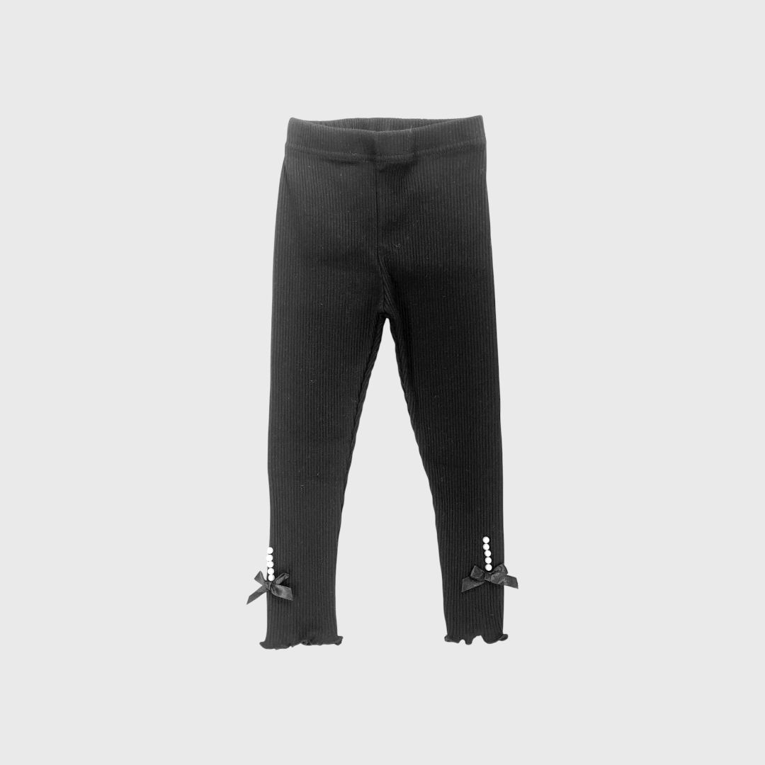 Черные леггинсы с бантиками