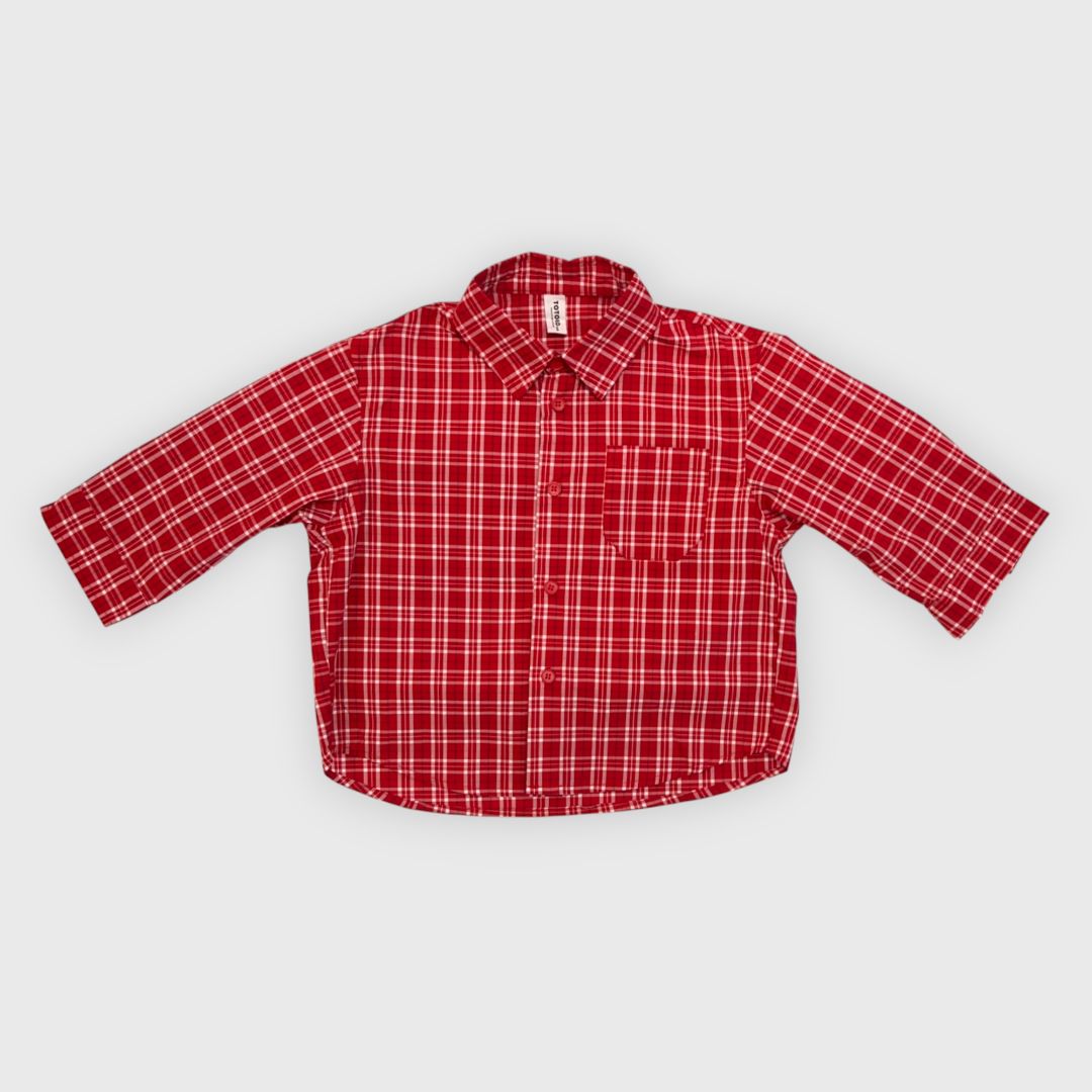 Рубашка клетчатая красного цвета