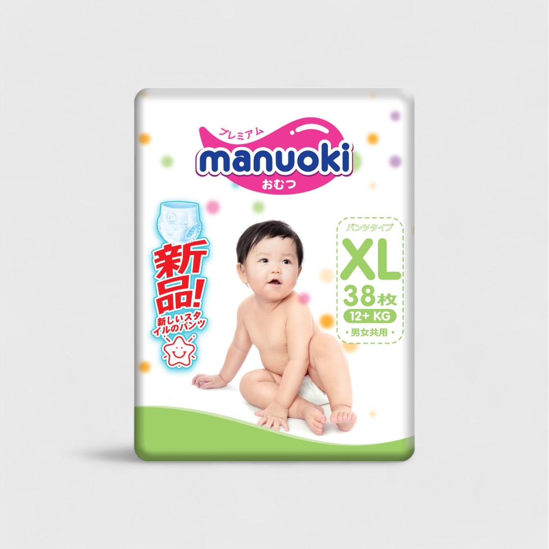 Manuoki XL Подгузники-трусики (12+ кг), 38 шт