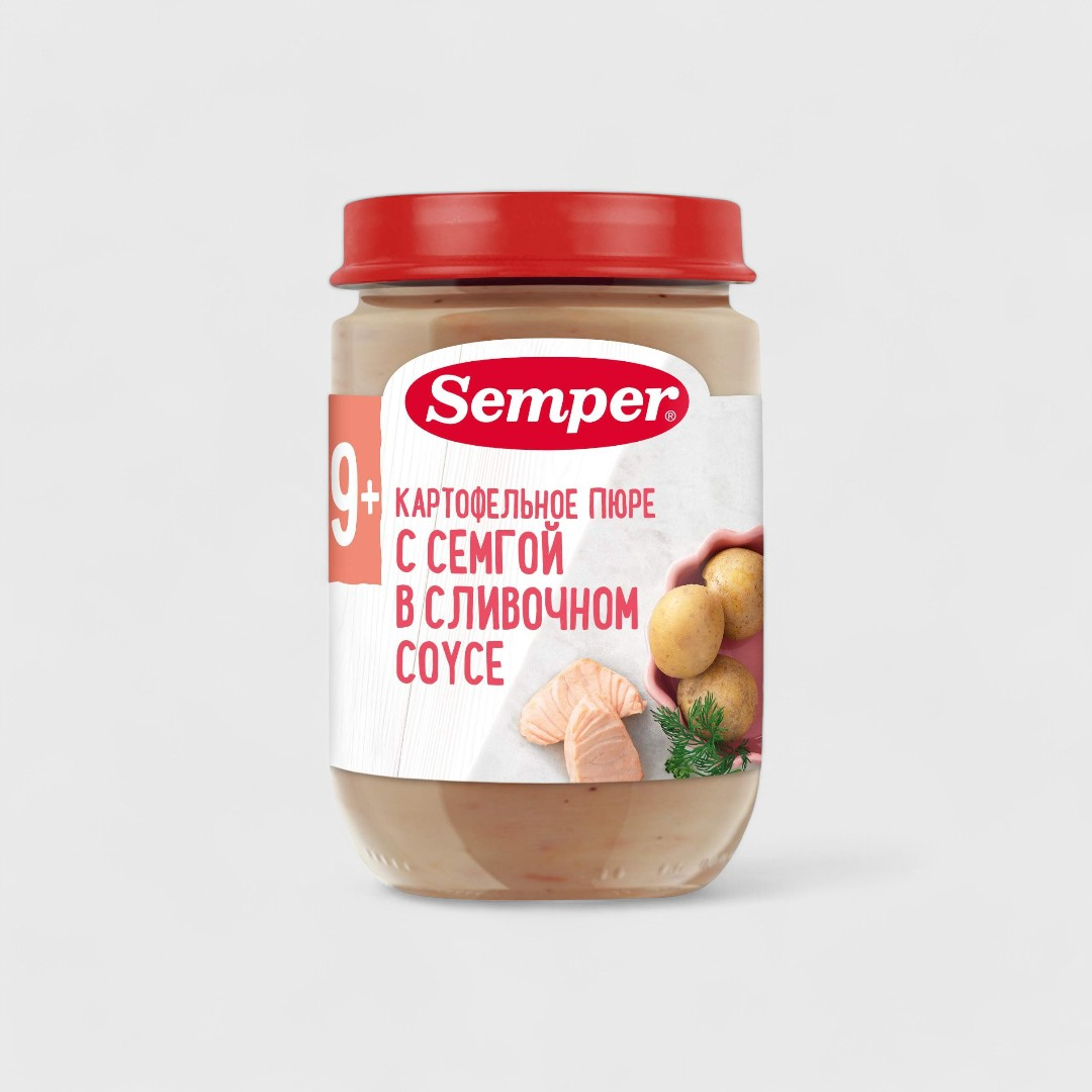 Semper картофельное пюре с семгой в сливочном соусе, 190 г