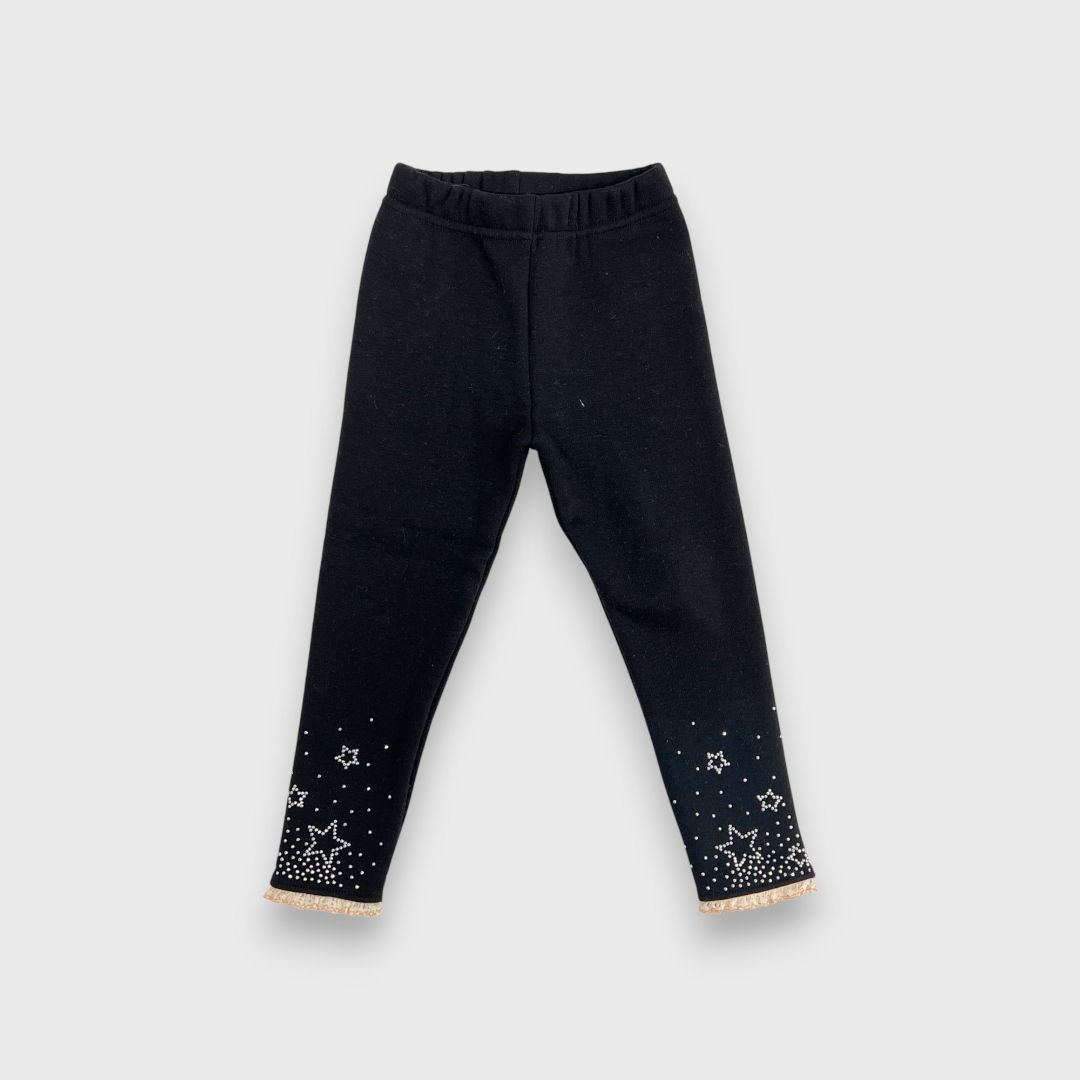 Черные леггинсы с блестками