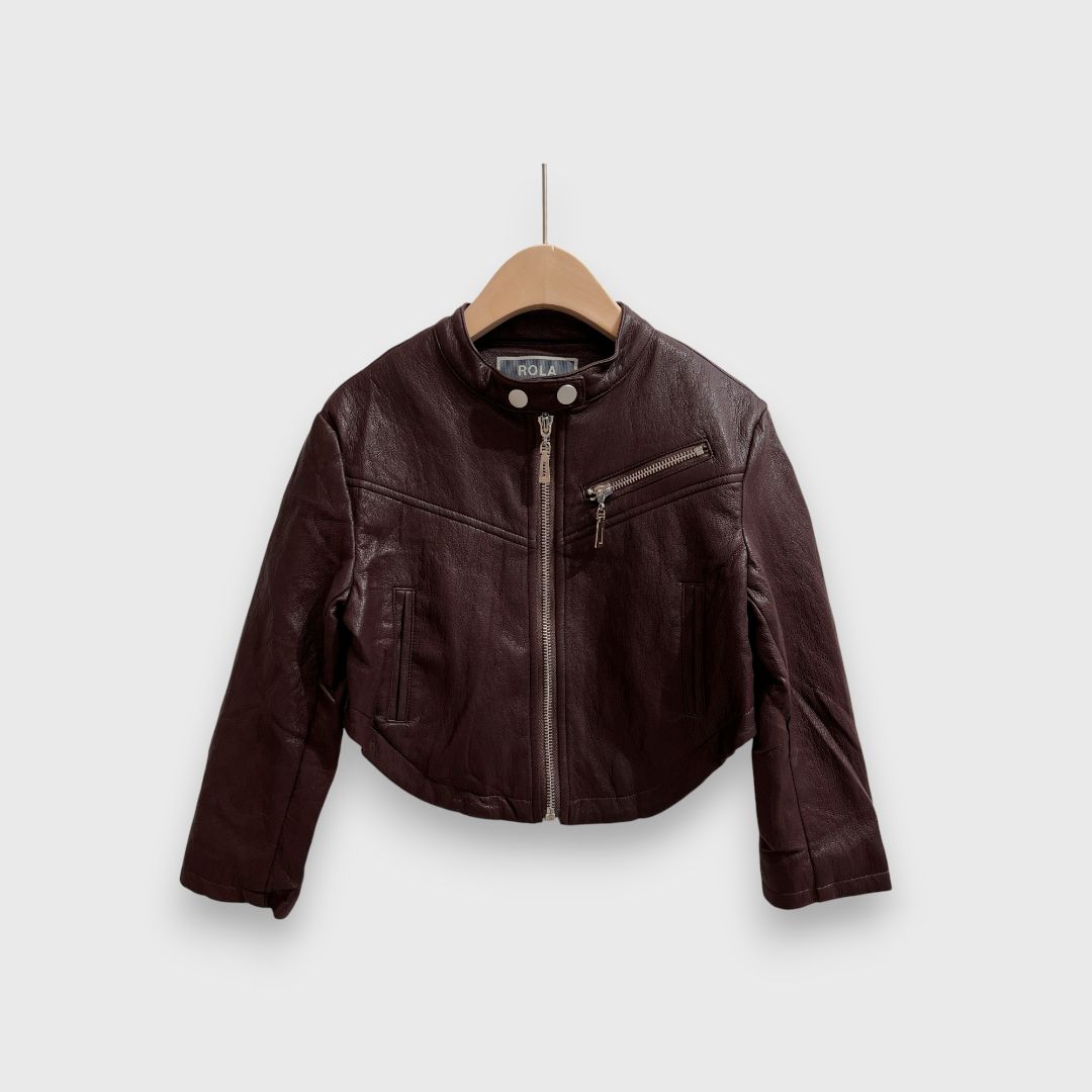 Бордовая кожаная куртка Rola
