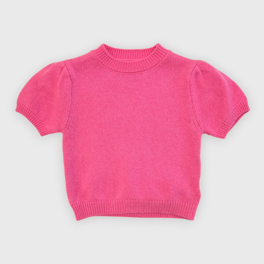 Розовый топ вязаный