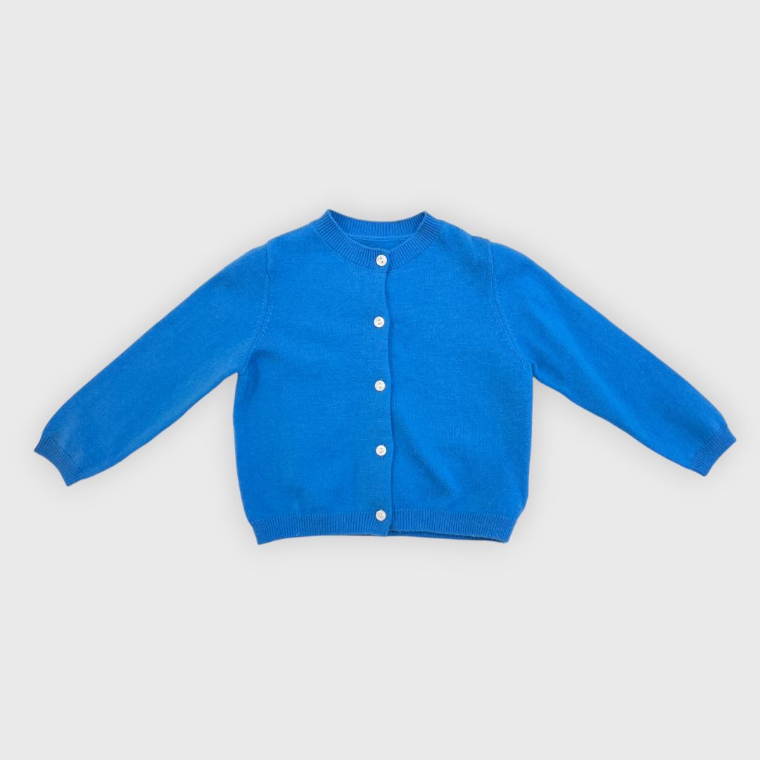 Синий кардиган на пуговице