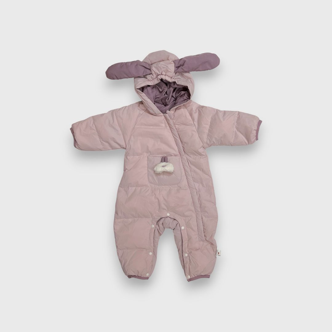 Розовый утепленный комбинезон для девочки