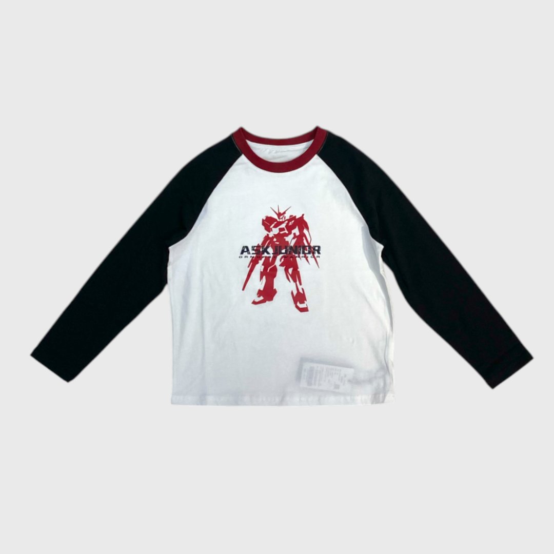 Лонгслив белый робот