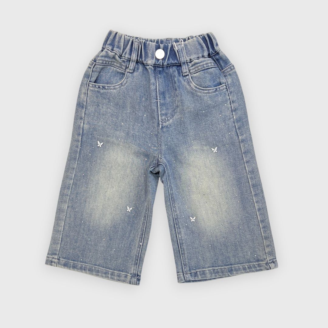 Джинсы с бабочкой