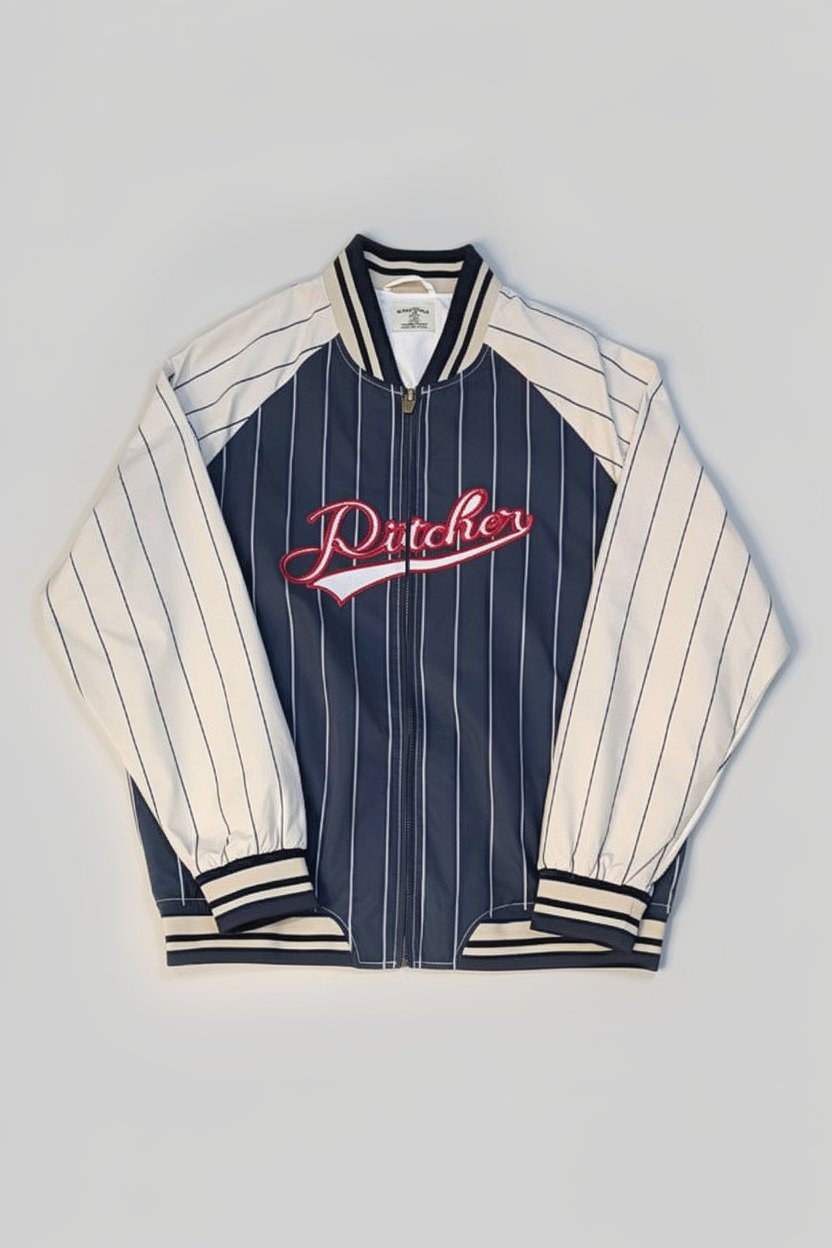 Синяя куртка с полосками Pitcher