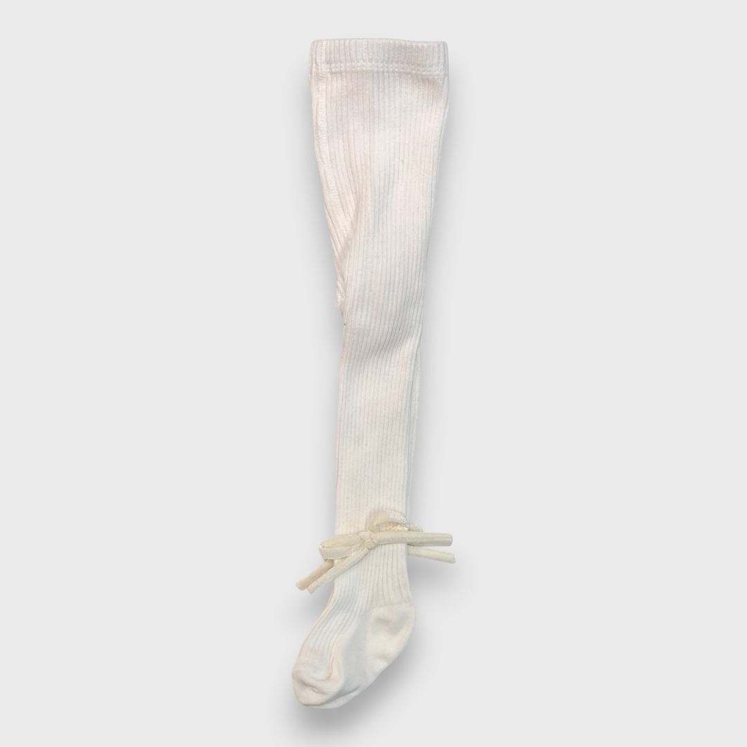 Белые колготки с бантом