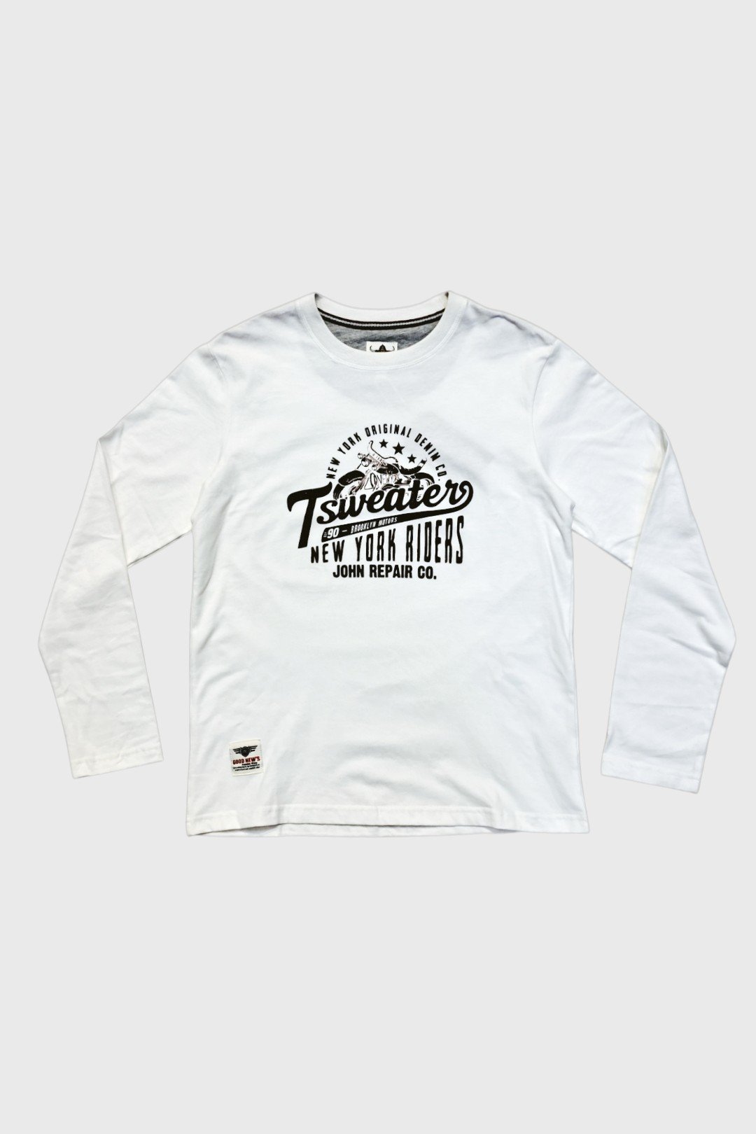 Белый лонгслив New York Riders