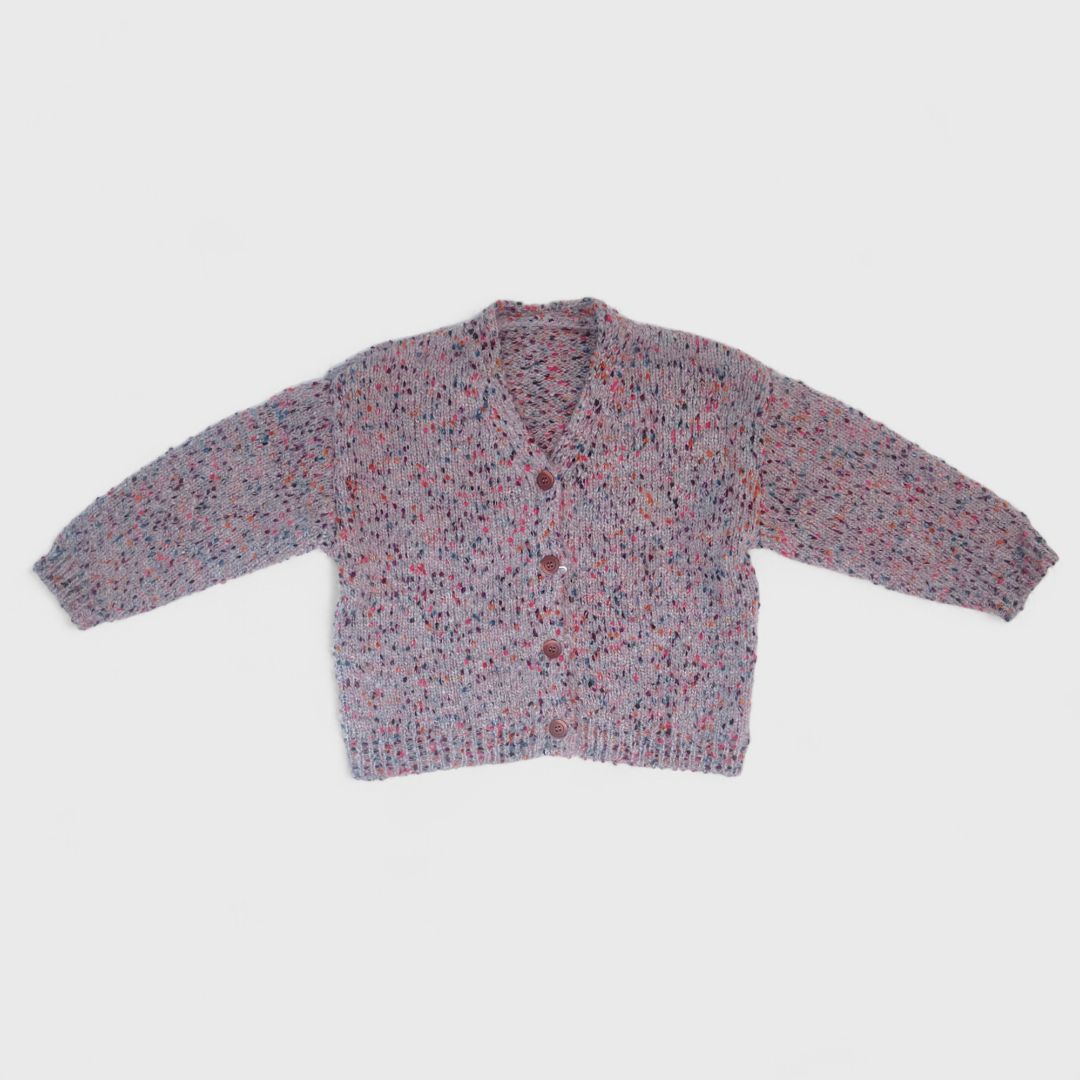 Серый вязаный кардиган с пуговицами