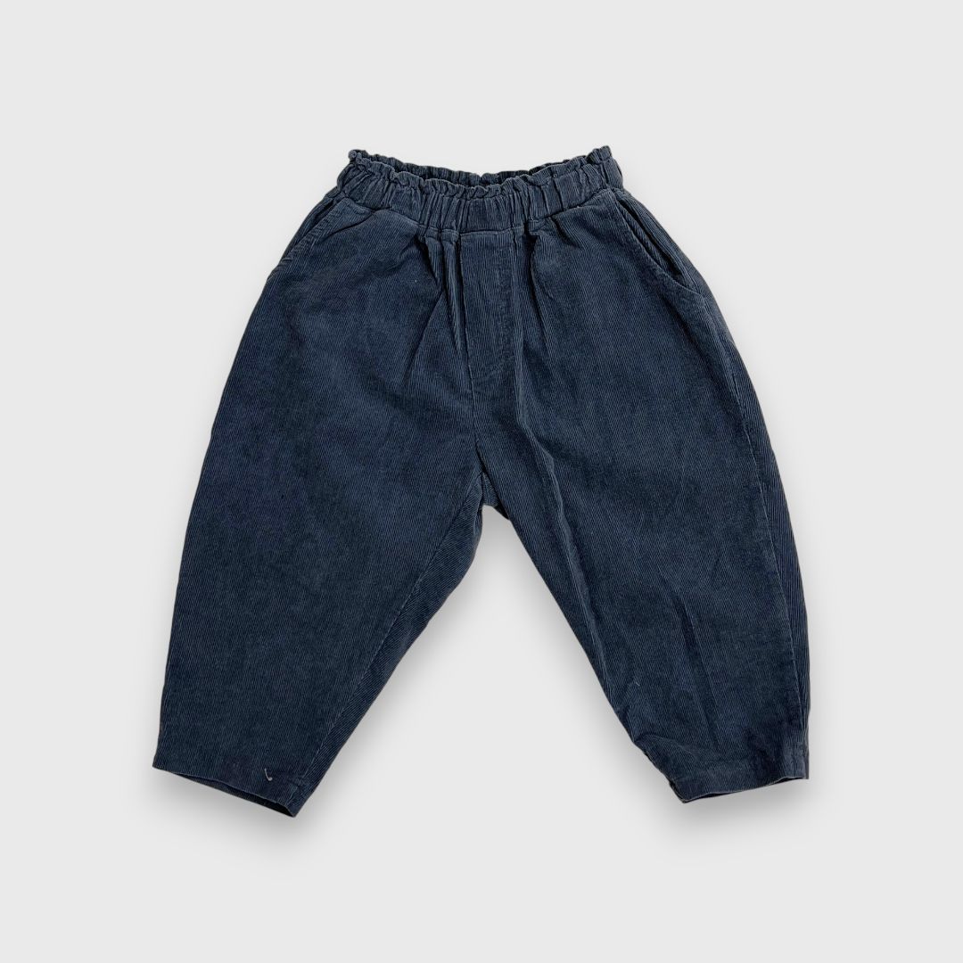 Темно-синие брюки из вельвета