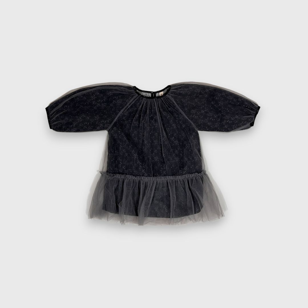 Черное платье с тюлем для девочек