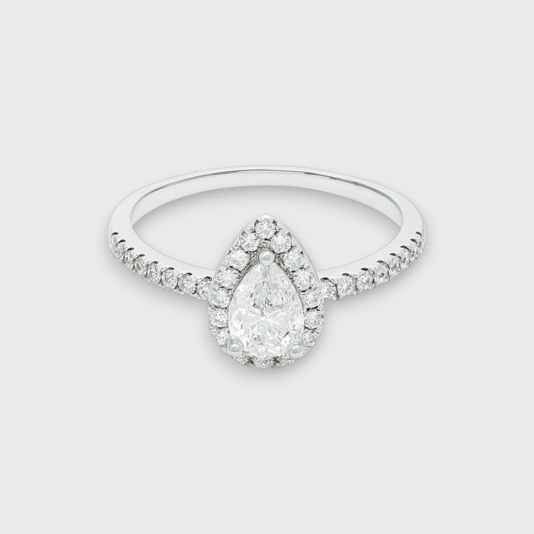 Серебряное кольцо капля