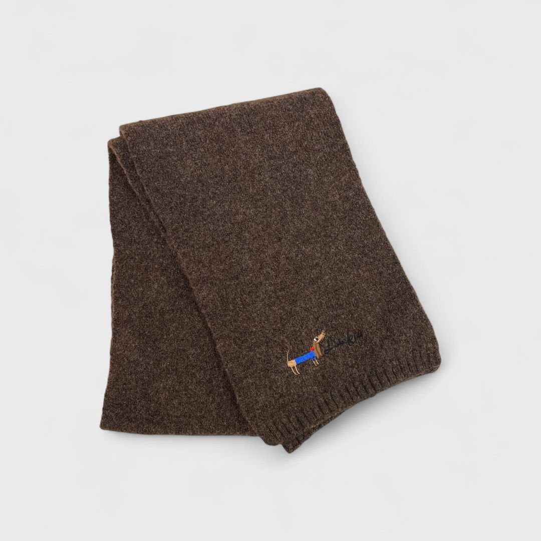 Шарф с вышивкой собачкой (4 расцветки)