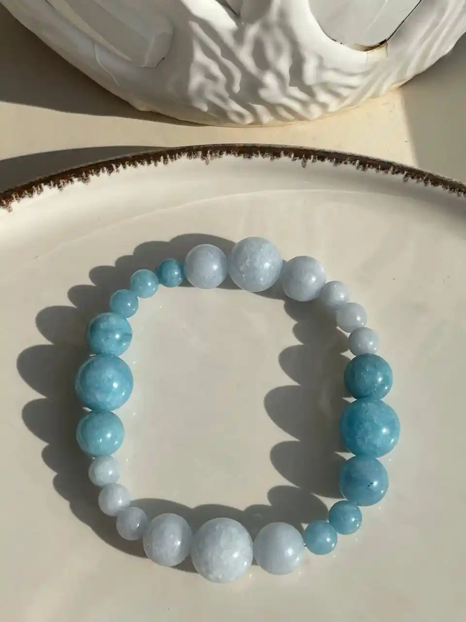 Браслет небесно-голубой аквамарин