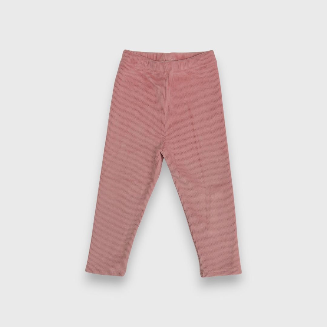 Розовые леггинсы в рубчик