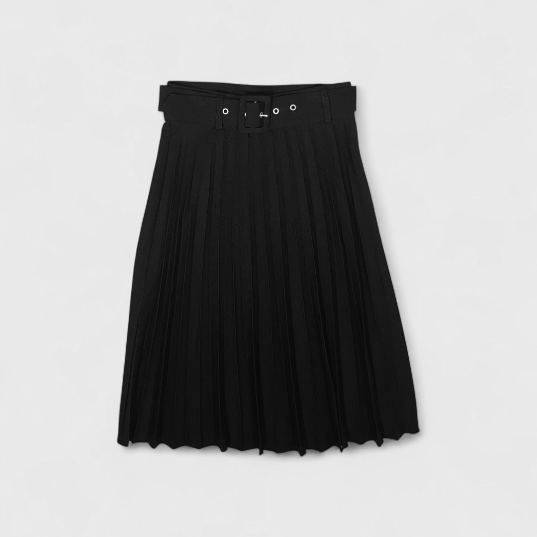 Черная плиссированная юбка