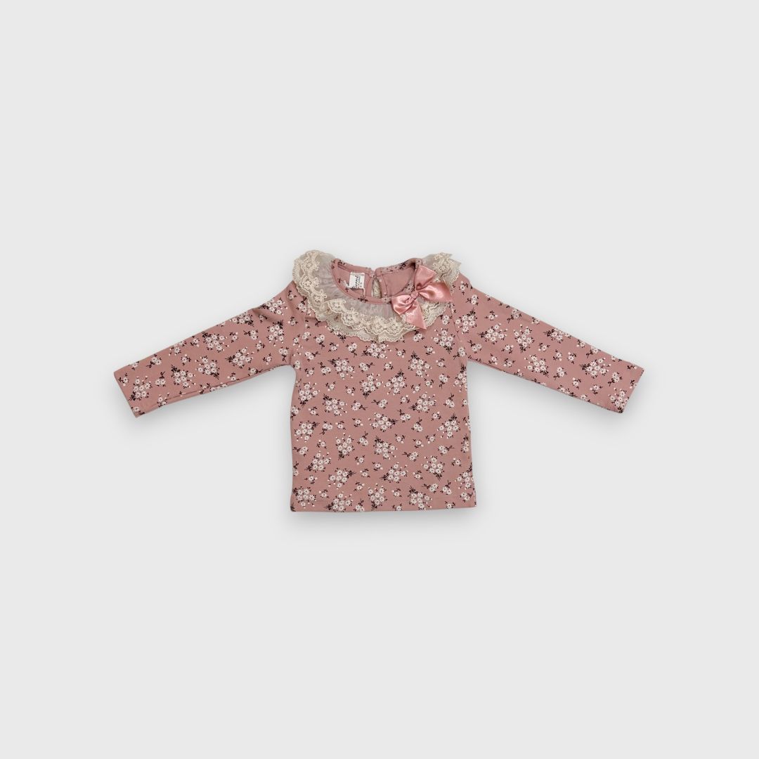 Розовая кофточка с воротником