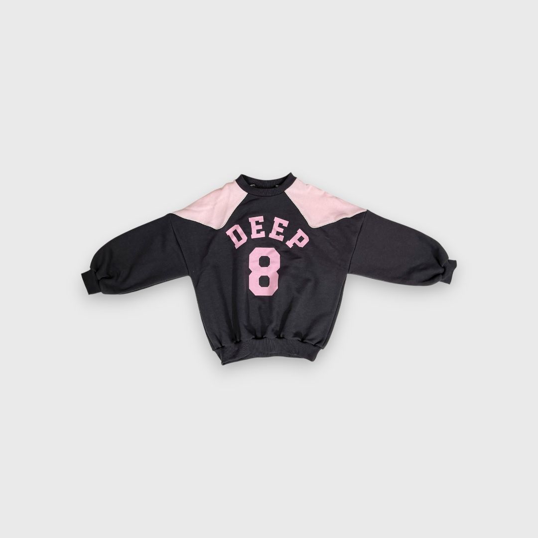 Свитшот черный с розовыми вставками