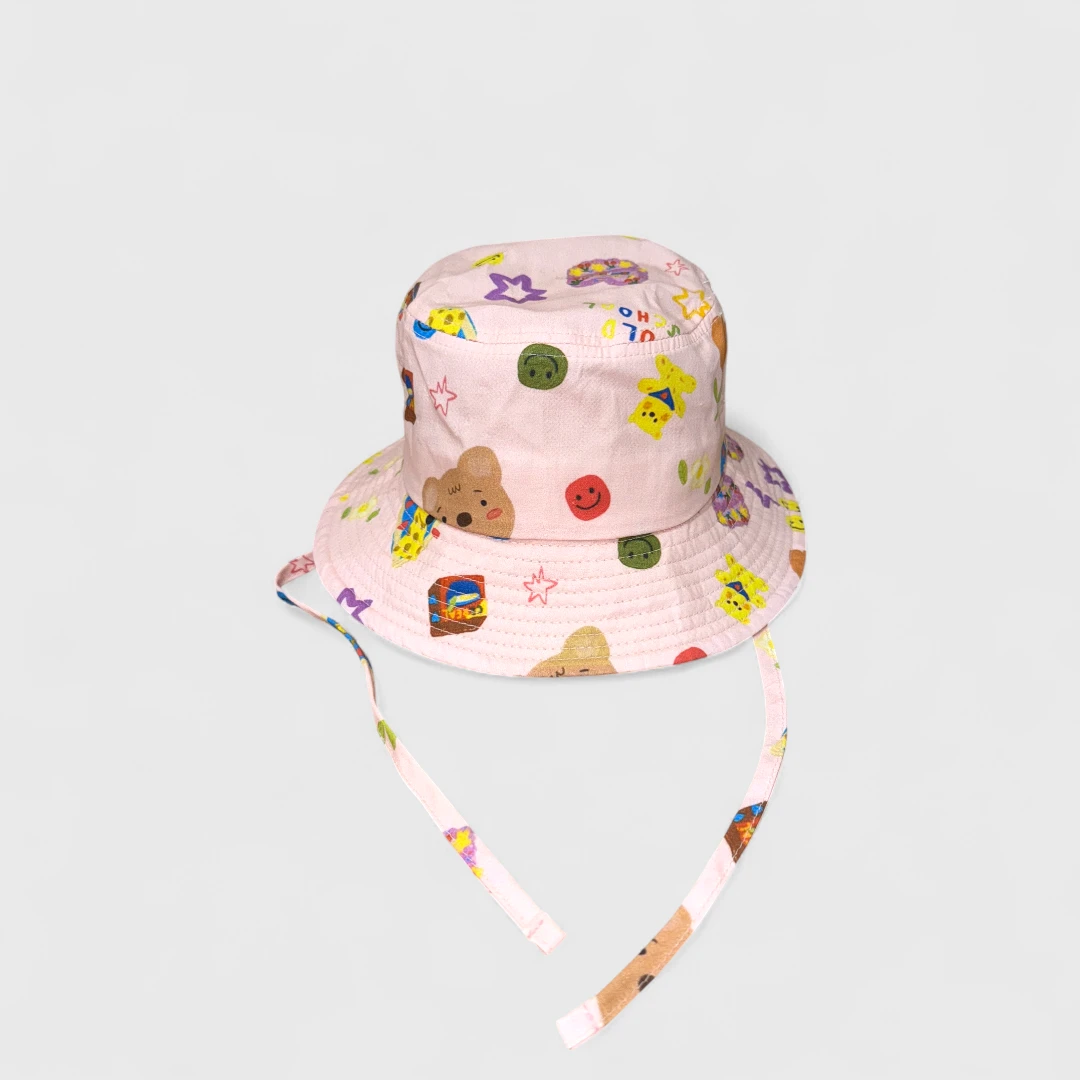 Панама с рисунком (розовая, желтая)