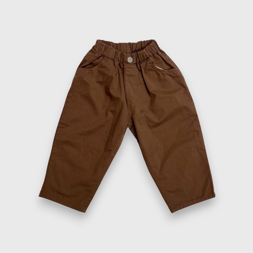 Коричневые брюки с эластичным поясом