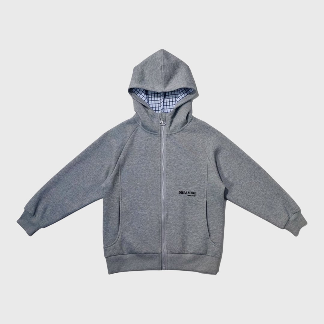 Серая толстовка с капюшоном