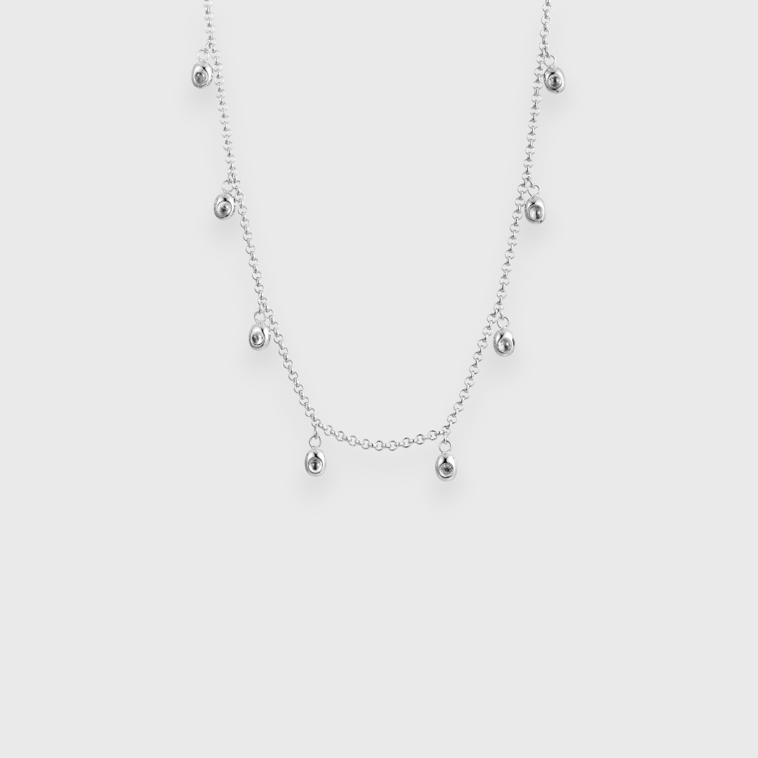 Серебряный чокер с циконием