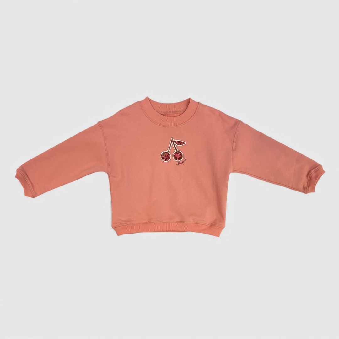 Розовый свитшот с вишенками