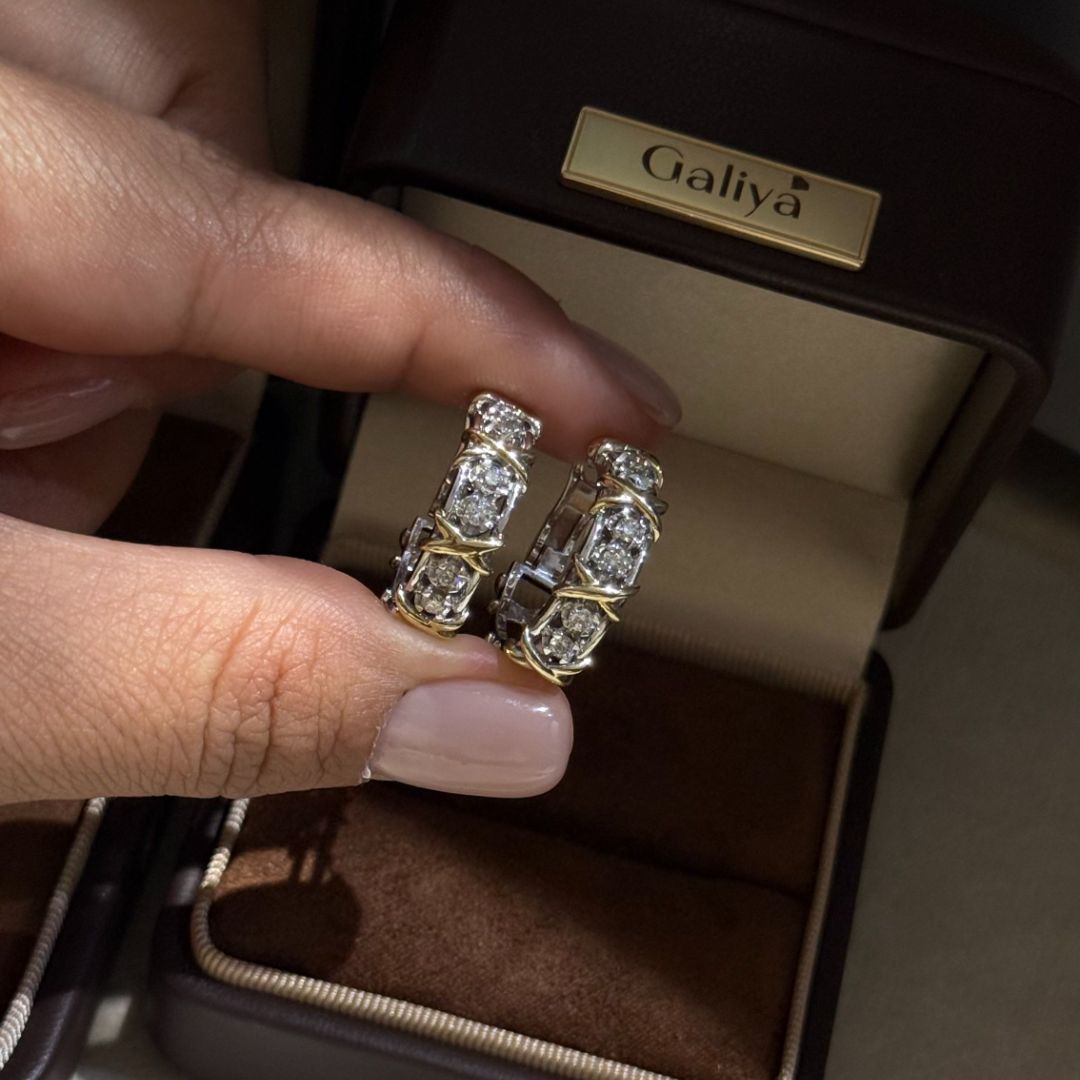 Золотые серьги с бриллиантами