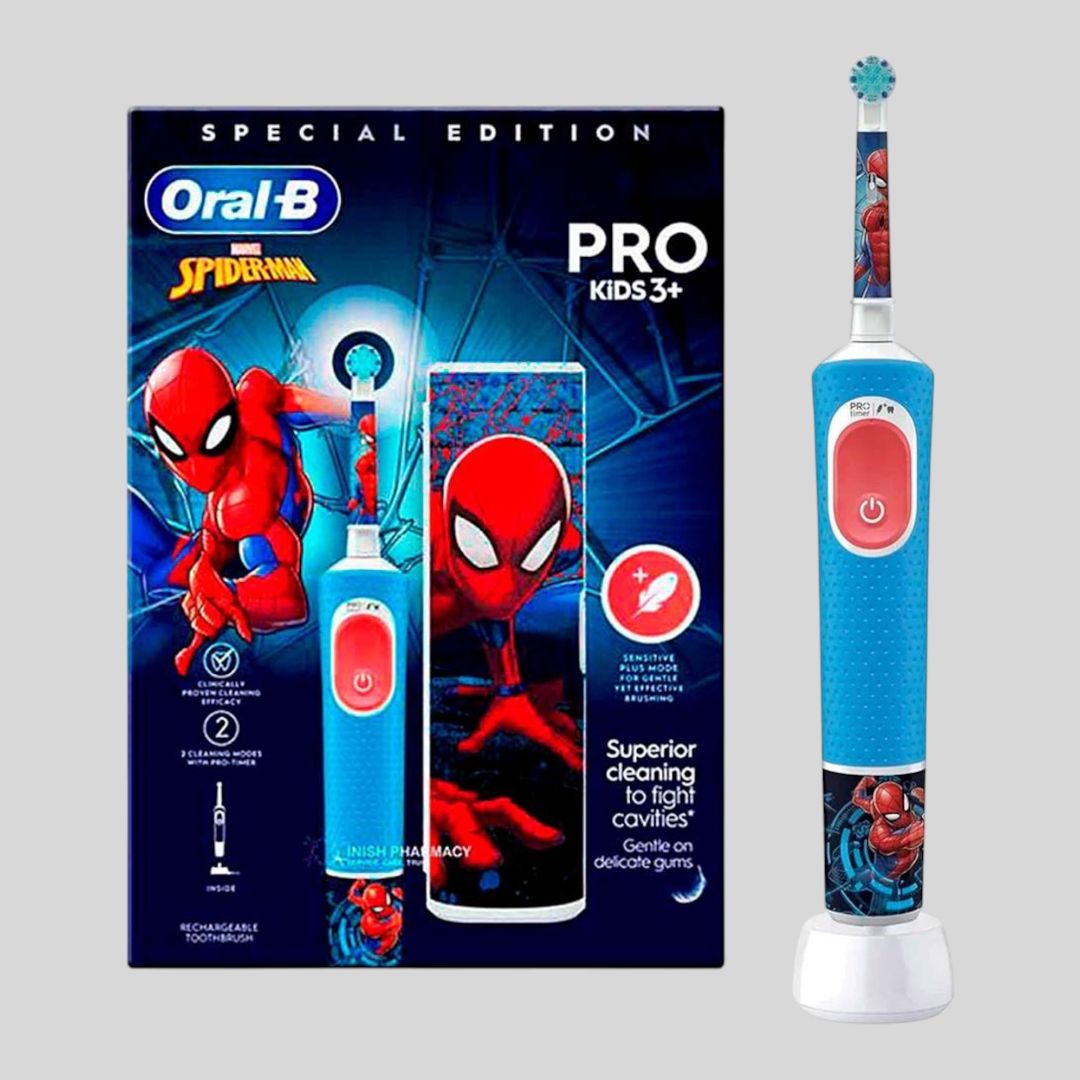 ДЕТСКАЯ ЭЛЕКТРИЧЕСКАЯ ЩЕТКА ORAL B VITALITY PRO KIDS 3+ ЧЕЛОВЕК ПАУК С ЧЕХЛОМ