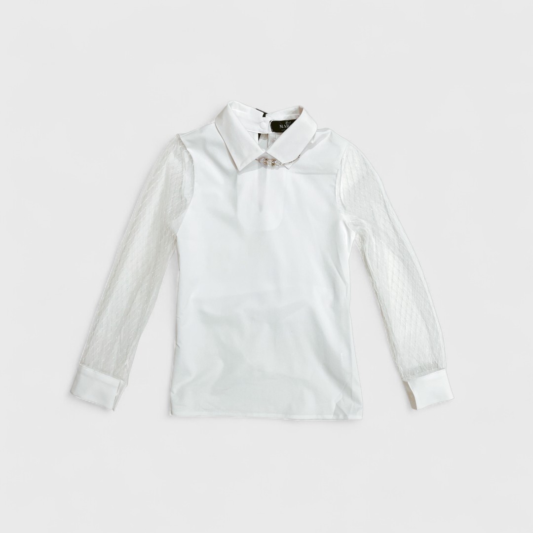 Белая рубашка с длинным рукавом