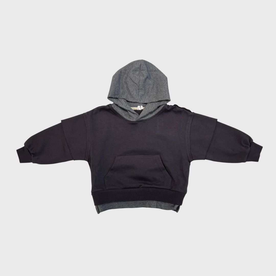 Темно-серый двухслойный худи с капюшоном