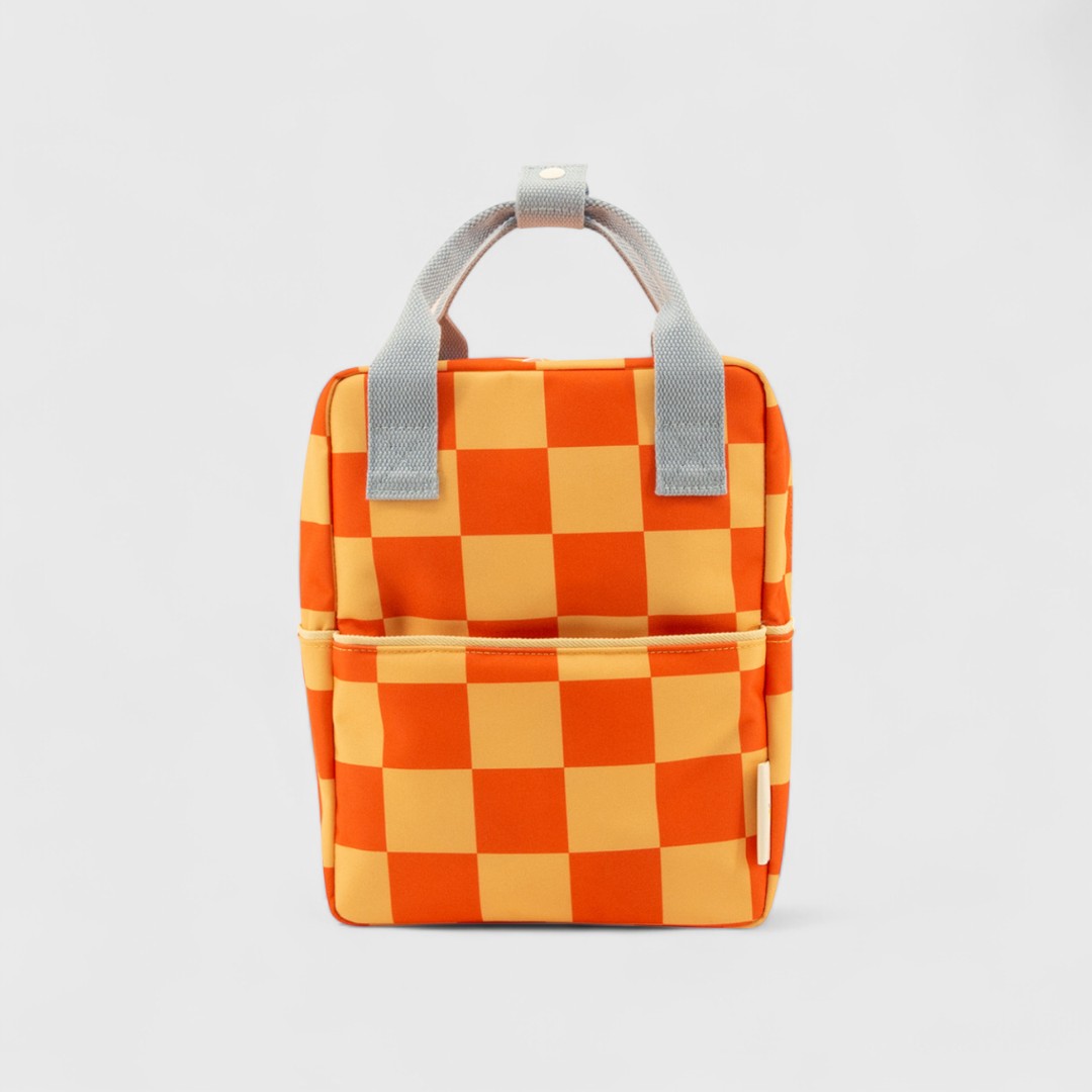 Маленький детский рюкзак Sticky Lemon "Farmhouse Checkerboard Pear Jam + Ladybird Red"