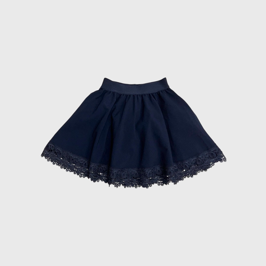 Синяя юбка с кружевом
