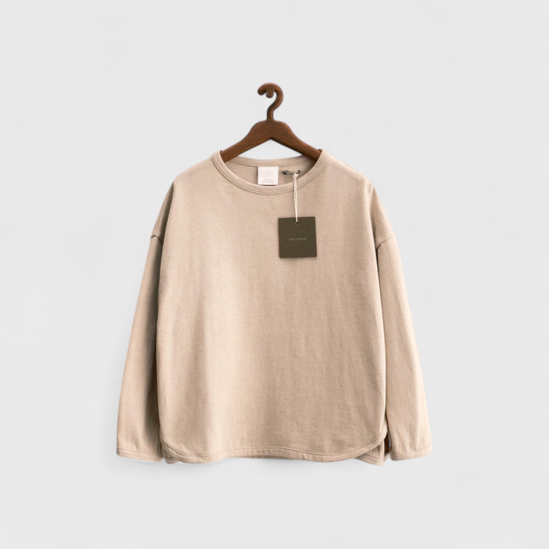 Zara Бежевый свитшот из хлопка