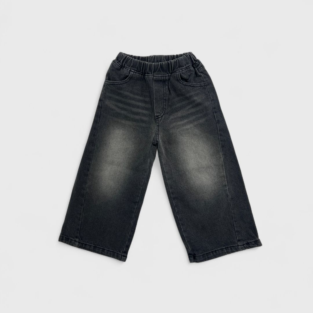 Серые широкие джинсы