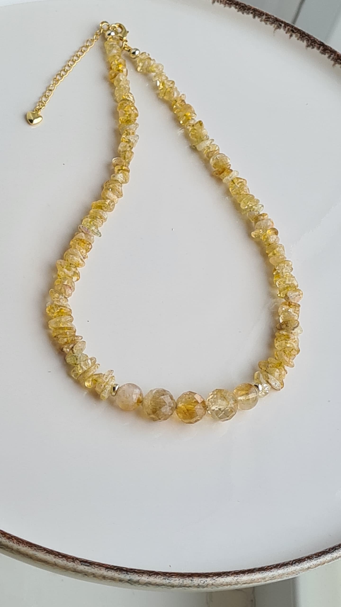 Колье с натуральным цитрином 