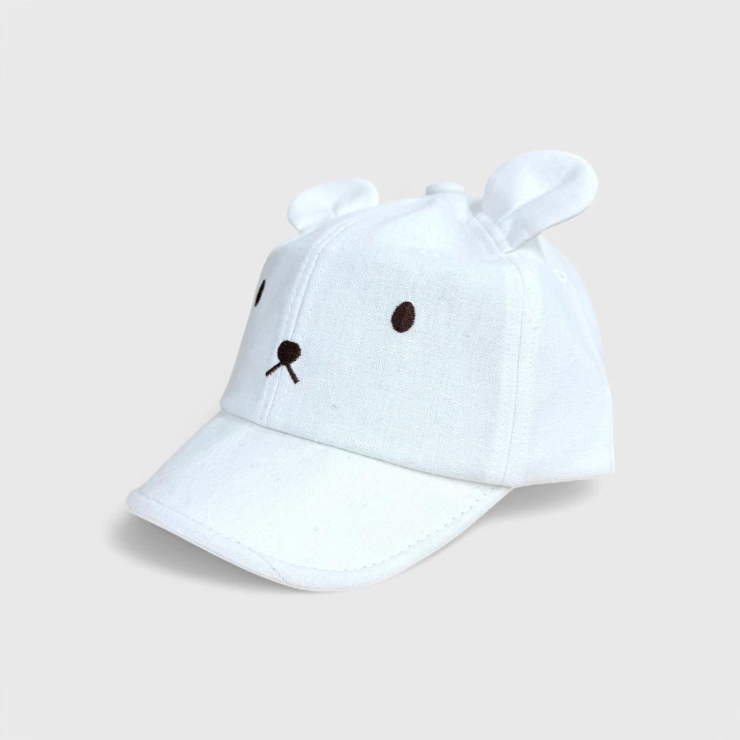 Бейсболка с ушками (розовый, белый)