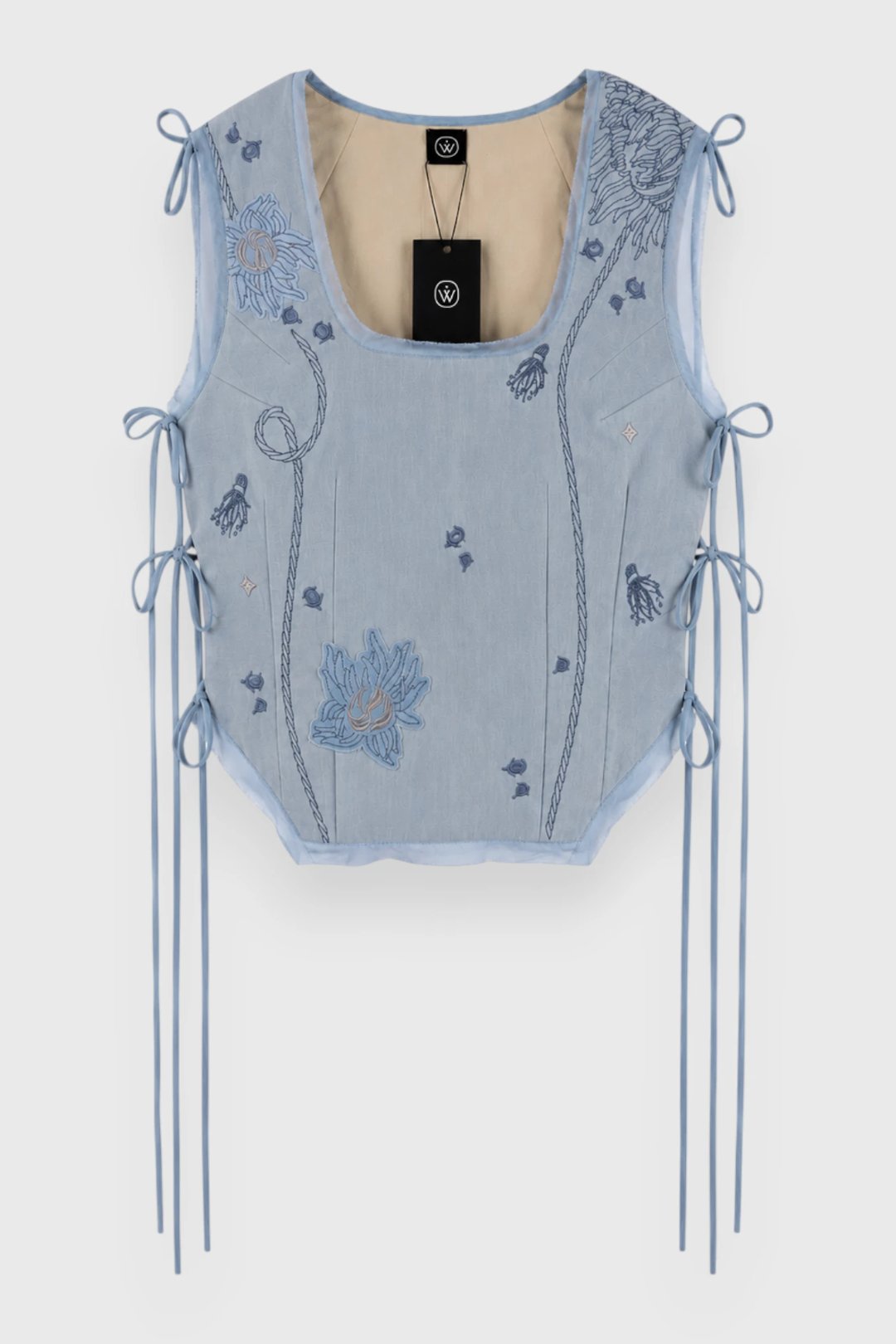 Light-blue Aynazik Embroidered Top