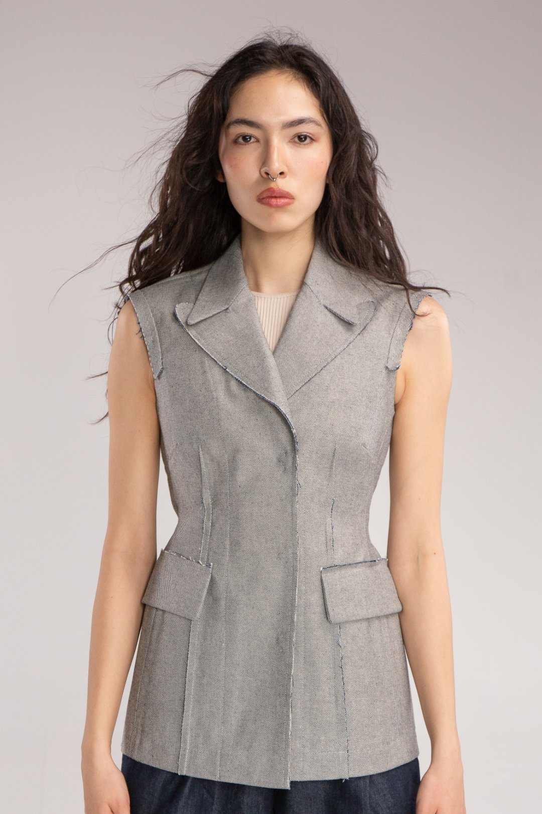 Julia Fitted Denim Vest