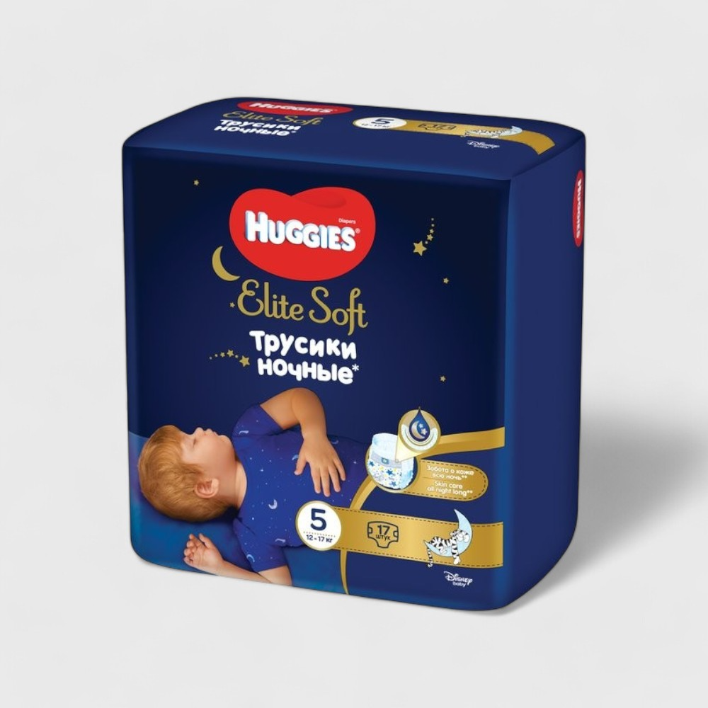 Huggies ночные трусики Elite Soft 5 17шт