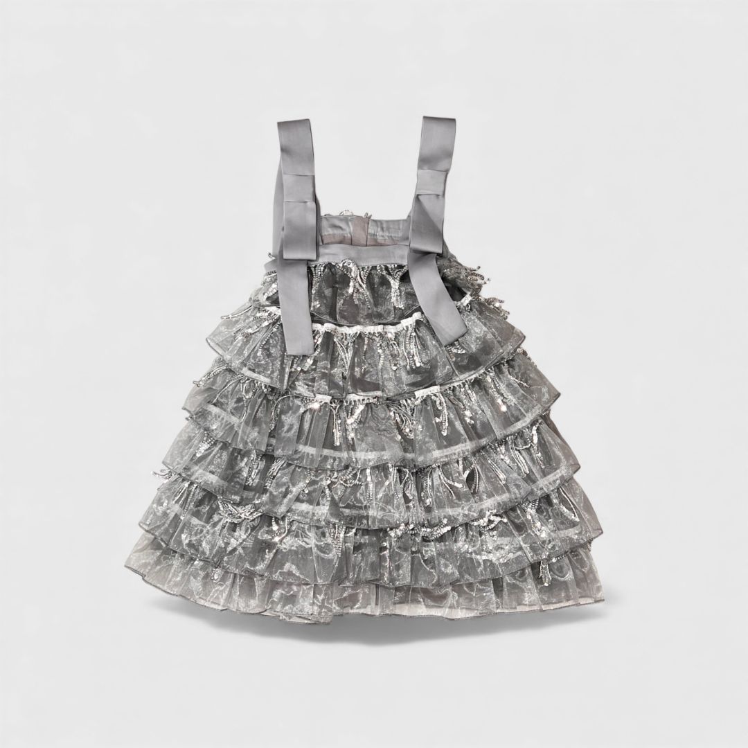 Серебристое платье