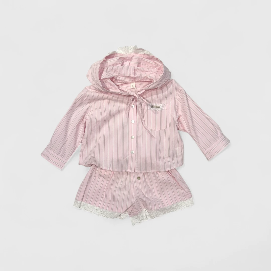Розовый комплект с капюшоном