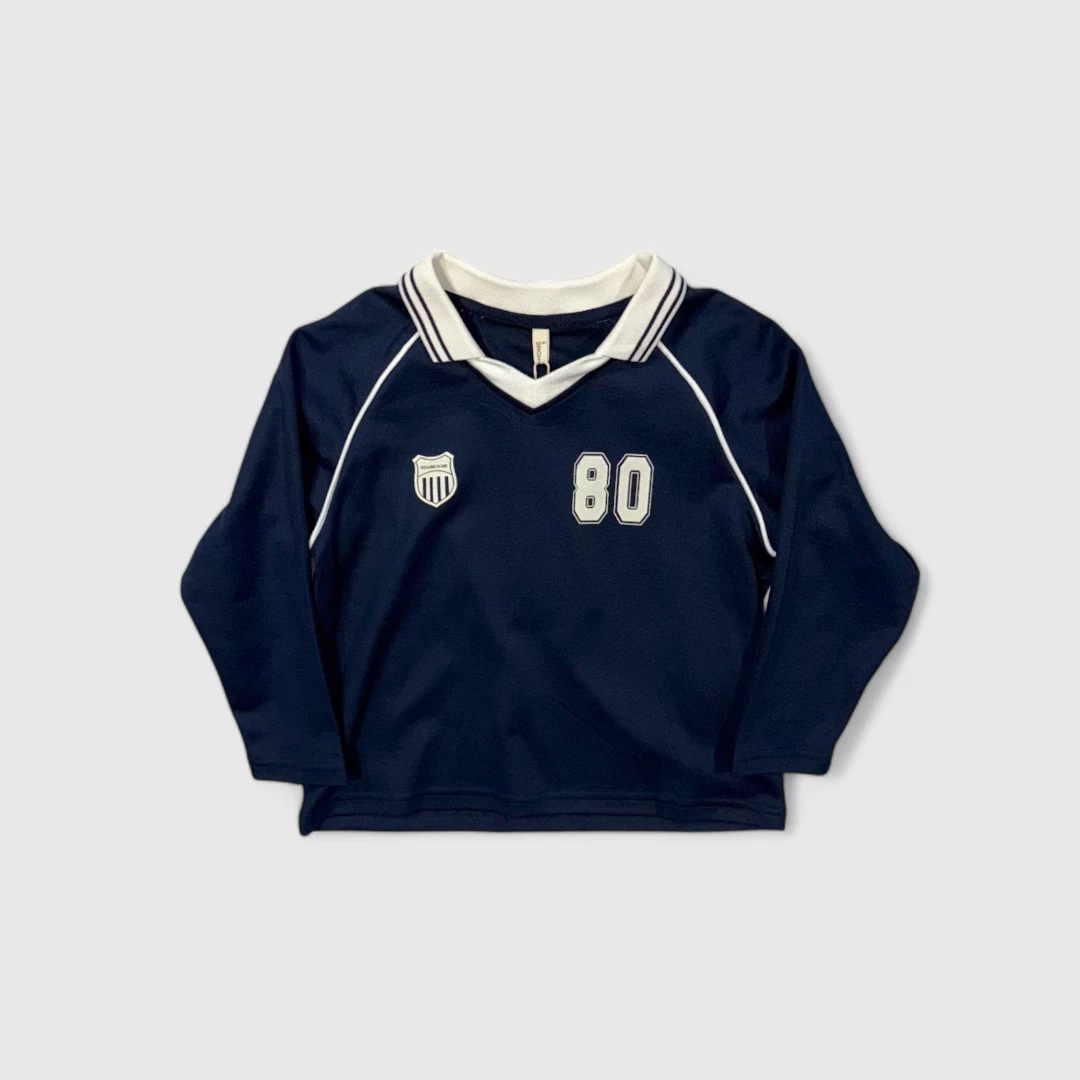 Темно-синий лонгслив 80