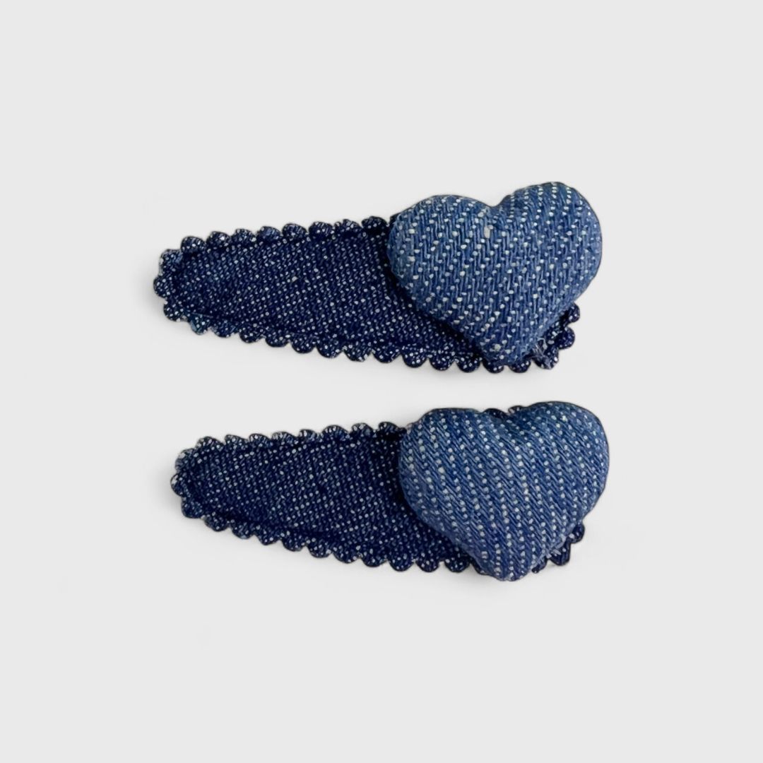Синие заколки для волос с сердцем (2 расцветки)