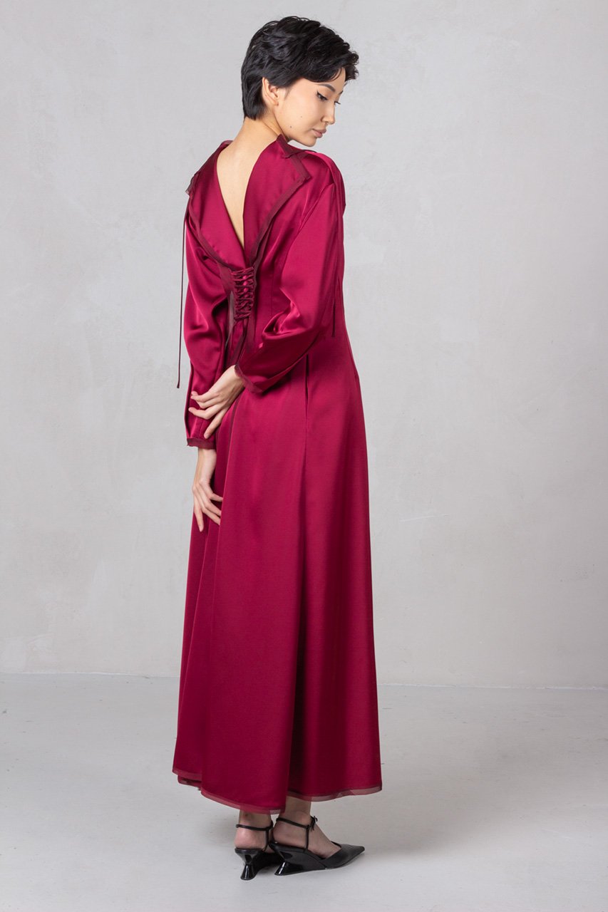 Lilia Satin Dress with Long Sleeves