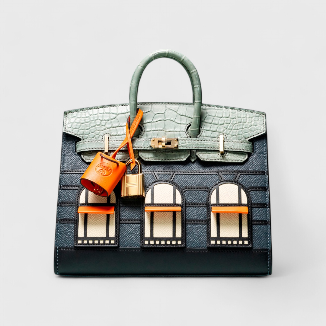 Кожаная сумка многоцветная