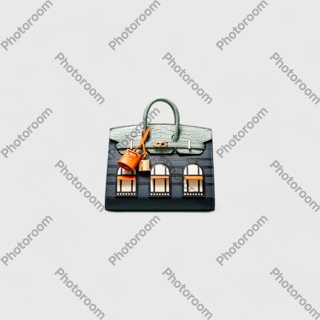 Кожаная сумка в бирюзовом и черном цвете